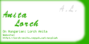 anita lorch business card